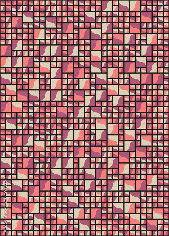 Fototapeta premium Abstract Geometric Pattern generative computational art illustration