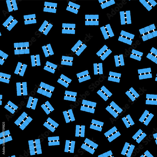 Line Mining farm icon isolated seamless pattern on black background. Cryptocurrency mining, blockchain technology, bitcoin, digital money market, cryptocoin wallet. Vector.