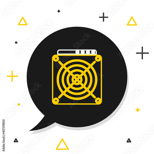 Line ASIC Miner icon isolated on white background. Cryptocurrency mining equipment and hardware. Application specific integrated circuit. Colorful outline concept. Vector.