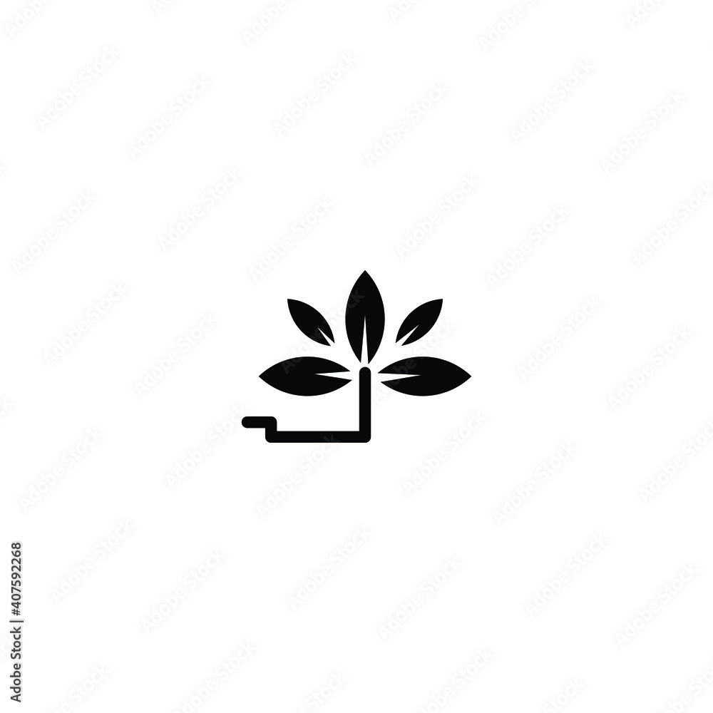 leaf logo icon design with white background and simple style