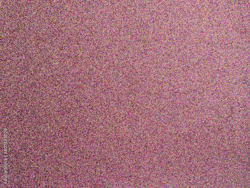 Fototapeta premium Pink glittery bright shimmering background use as a design backdrop. Defocused abstract pink twinkle light background.