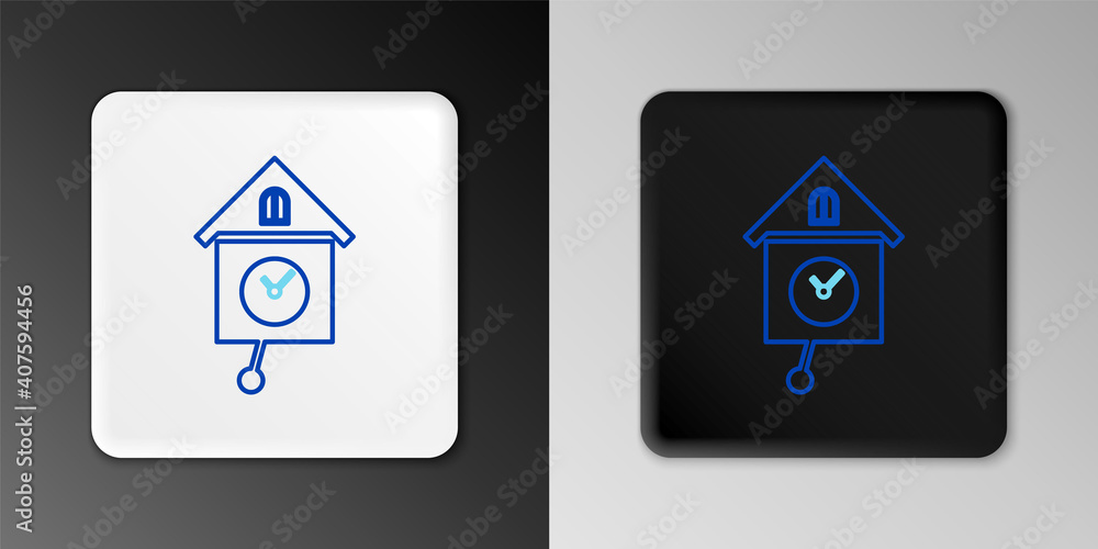 Line Retro wall watch icon isolated on grey background. Cuckoo clock sign. Antique pendulum clock. Colorful outline concept. Vector. Line Retro wall watch icon isolated on grey background. Cuckoo clock sign. Antique pendulum clock. Colorful outline concept. Vector.