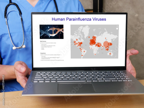 Medical concept meaning Human Parainfluenza Viruses  with inscription on the page. photo