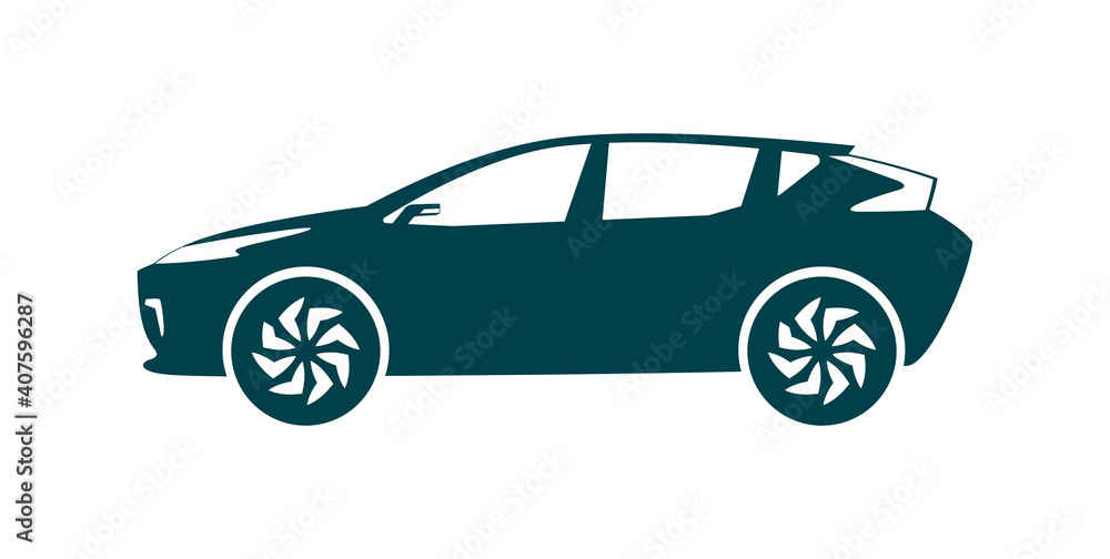 SUV car icon on white background isolated. Vector illustration. 
