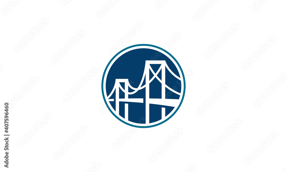 Creative Vector Illustration Logo Design. Bridge Concept.