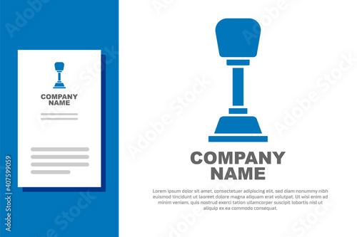 Blue Gear shifter icon isolated on white background. Manual transmission icon. Logo design template element. Vector.