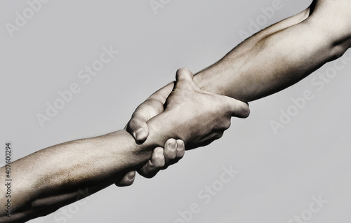 Foto Helping hand concept and international day of peace, support