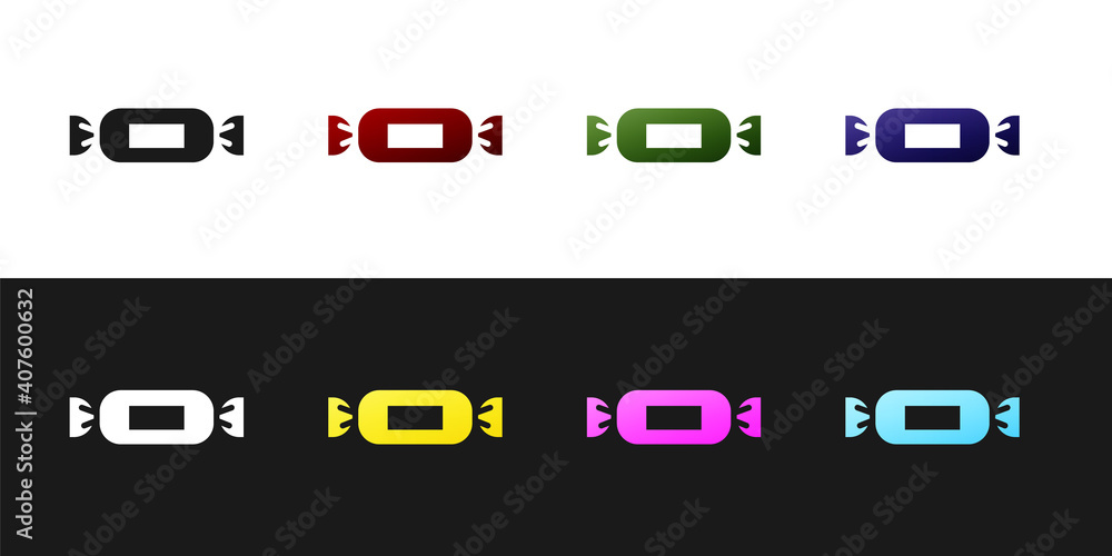 Set Candy icon isolated on black and white background. Vector. Set Candy icon isolated on black and white background. Vector.