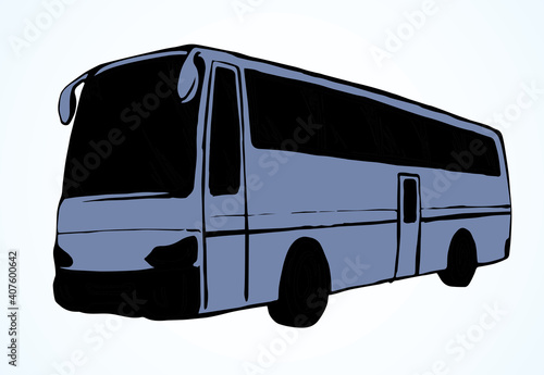 Large intercity bus. Vector drawing