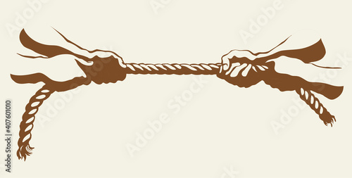 Tug of war. Vector drawing