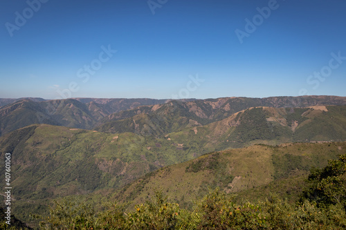 mountain range with amazing blue sky beautiful landscape