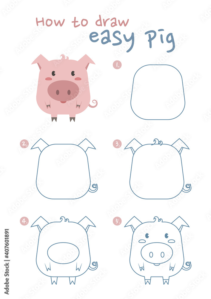Pig Drawing Step By Step How To Draw A Pig KFZCH Pig Drawing Step By Step How To Draw A Pig KFZCH