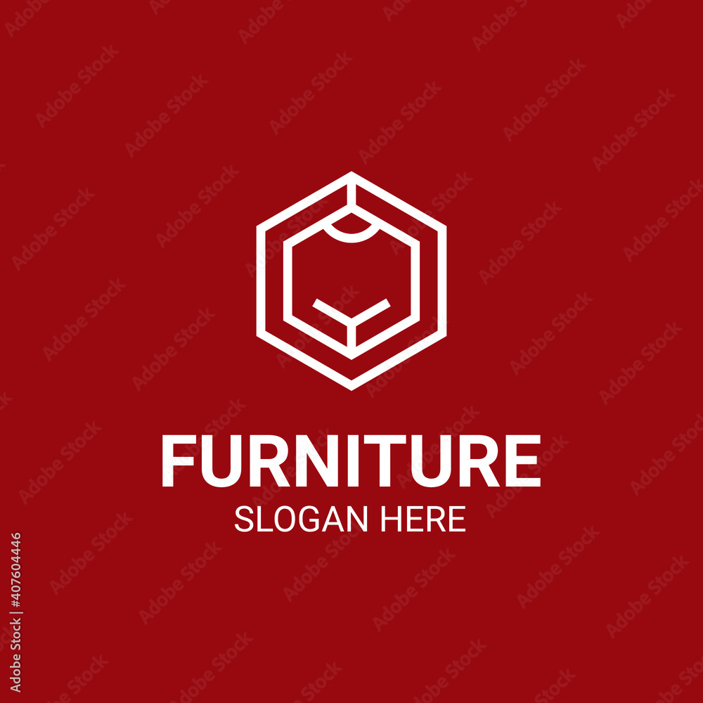Modern Unique Furniture and Household with Sofa or Chair Icon Logo Vector Design Template Isolated.