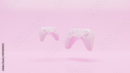 3d image of a gamepad on a beautiful pastel background