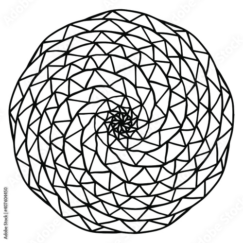 Mandala Round for coloring book. Decorative round ornaments. Flower shape. Oriental vector, Anti-stress therapy. Weave design elements. Yoga logos Vector. Black icon isolated on white background.