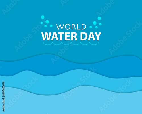 World Water Day Background Paper Style Vector