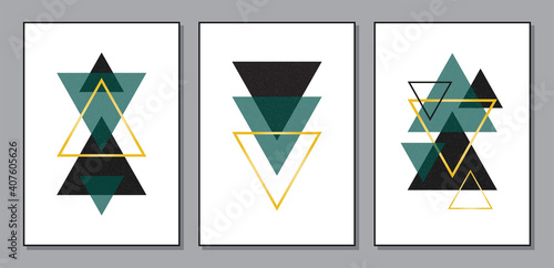 Trendy set of abstract creative minimalist artistic geometric compositions