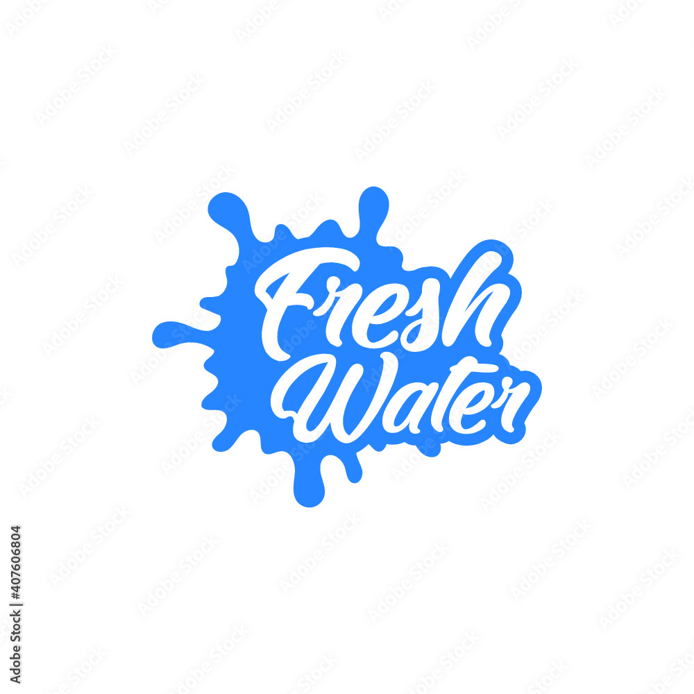 Water Splash Logo Symbol. Natural Spring water logo design Label template in white background Water Splash Logo Symbol. Natural Spring water logo design Label template in white background