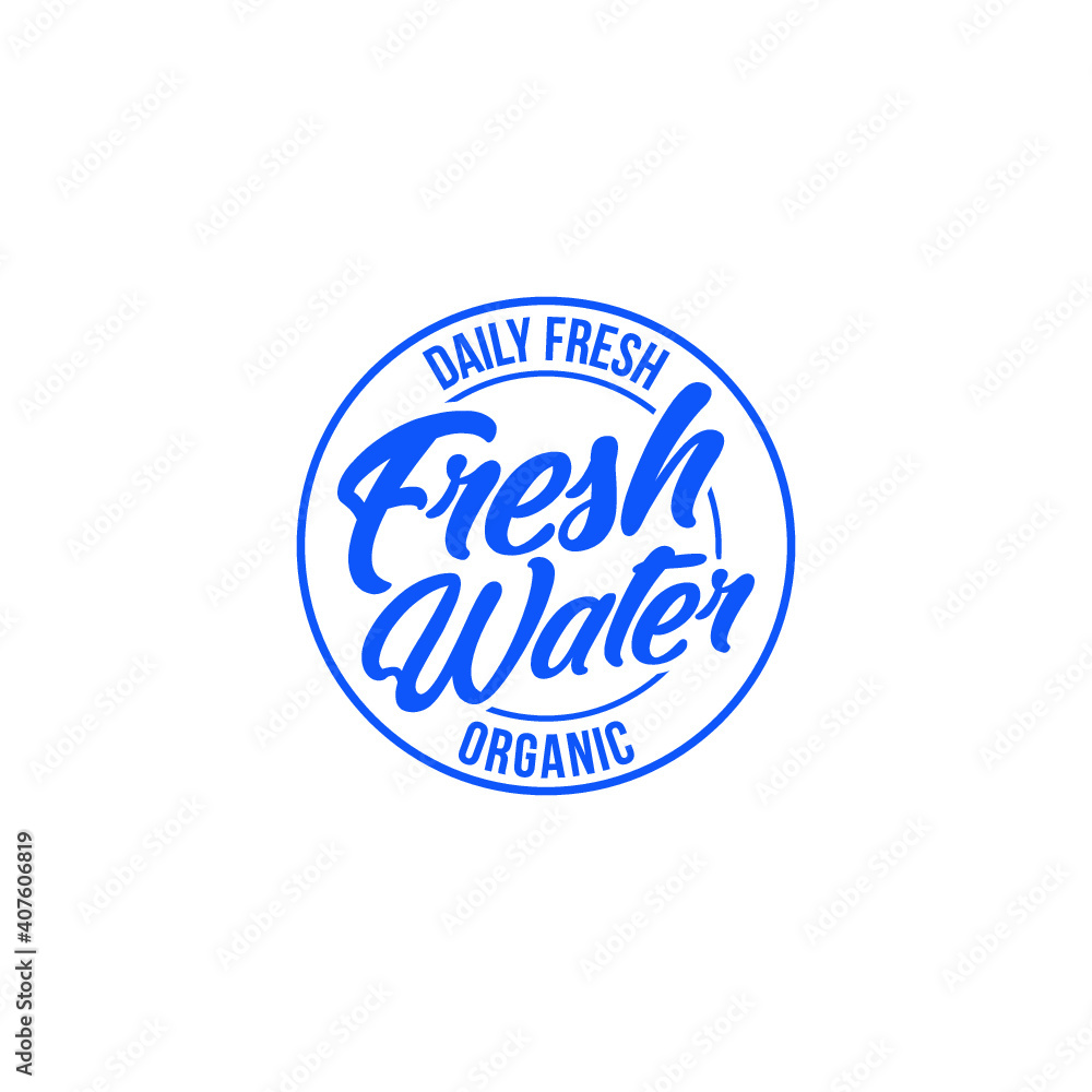  Water Splash Logo Symbol. Natural Spring water logo design Label template in white background