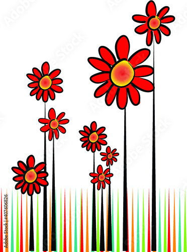 vector drawing flower border frame card background