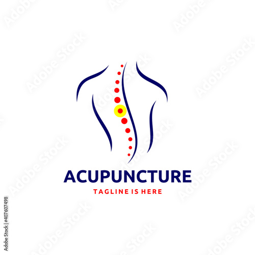 Spine Chinese Traditional Alternative Medicine, Human Acupuncture Logo Design