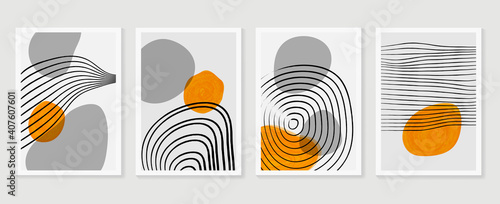 Abstract wall arts vector. Mural wall art. Hand draw organic shape design for wall framed prints, canvas artwork, canvas prints, poster, home decor, cover, wallpaper. Vector illustration.