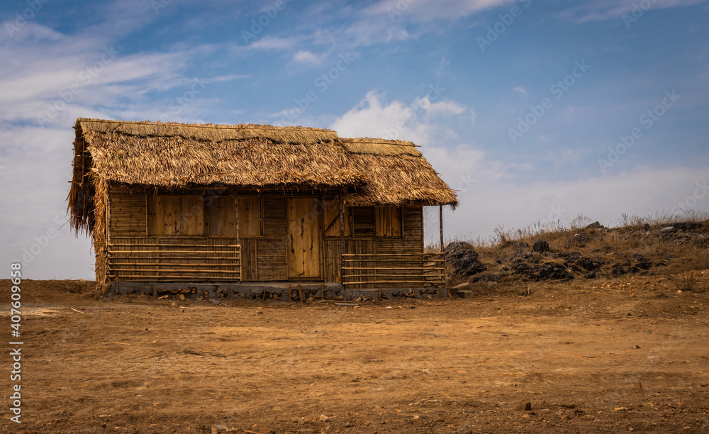 home traditional made with grass and wood home traditional made with grass and wood