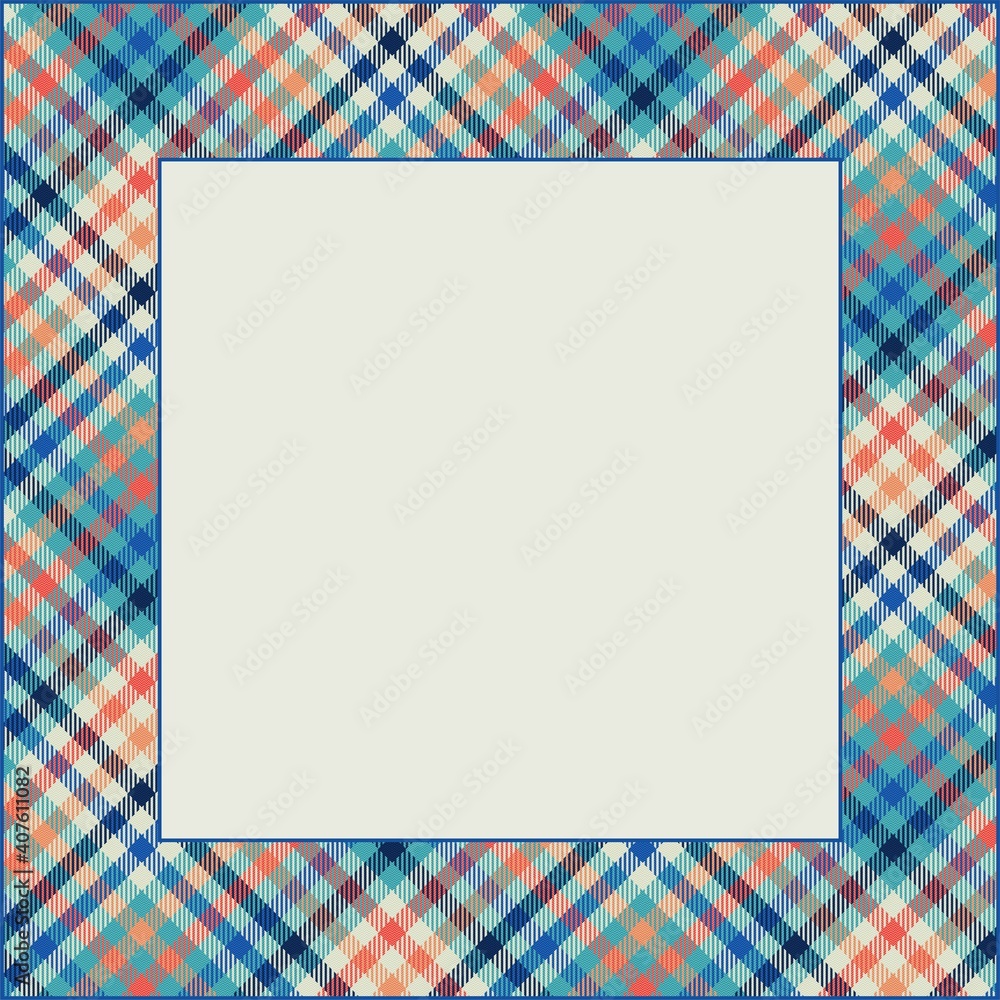 square card frame for photo, invitation, diploma, certificate with fabric texture border colors from old posters from the 50s background gingham, tartan ornament square card frame for photo, invitation, diploma, certificate with fabric texture border colors from old posters from the 50s background gingham, tartan ornament