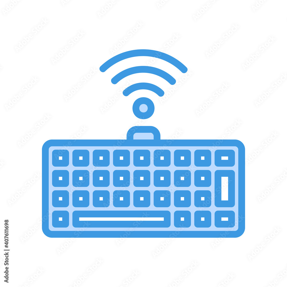 Keyboard icon vector illustration vector illustration in blue style about internet of things for any projects Keyboard icon vector illustration vector illustration in blue style about internet of things for any projects