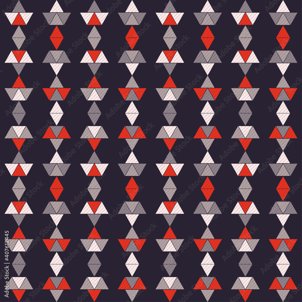 Shapes made of stripes. Seamless pattern. Design with manual hatching. Textile. Ethnic boho ornament. Vector illustration for web design or print. Shapes made of stripes. Seamless pattern. Design with manual hatching. Textile. Ethnic boho ornament. Vector illustration for web design or print.