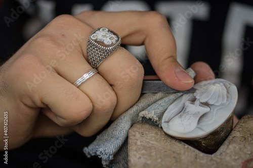 Принти на полотні handwork with the mother-of-pearl incision