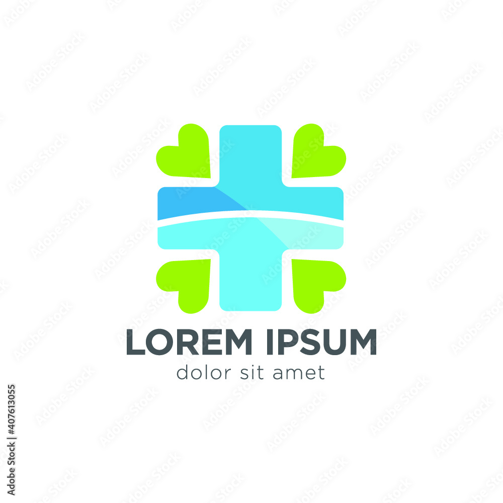 Fototapeta premium Medical Cross and Health Pharmacy Logo Vector Template
