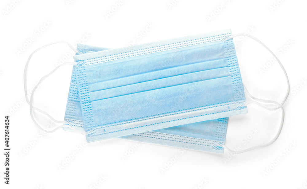 Medical protective masks on white background Medical protective masks on white background