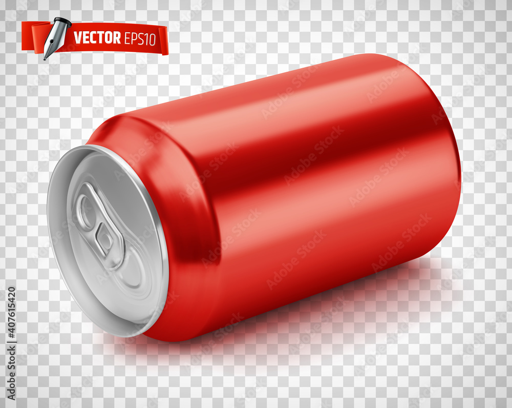 Canette de soda rouge vectorielle sur fond transparent Canette de soda rouge vectorielle sur fond transparent