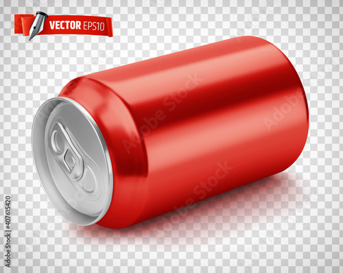 Canette de soda rouge vectorielle sur fond transparent