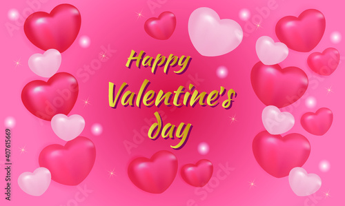 Valentine s Day greeting card with hearts