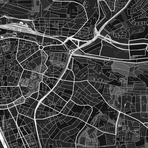 Wurzburg, Germany dark vector art map