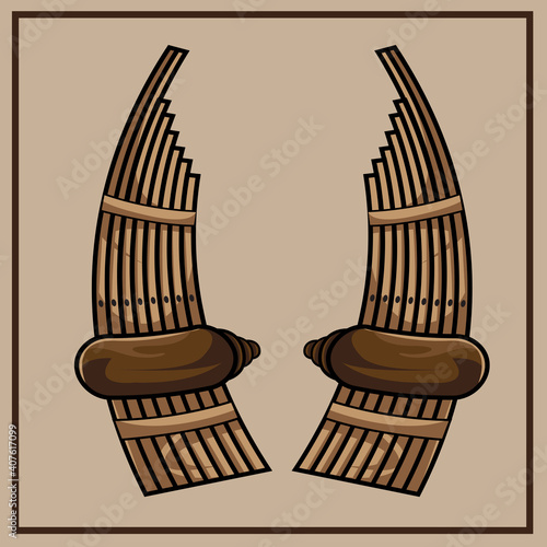 Kan Thai-Lao reed mouth organ old traditional musical instrument used in Esan folk music eps 10