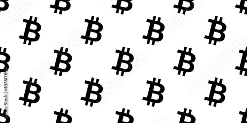 Seamless Bitcoin icon pattern, repeats vertically and horizontally