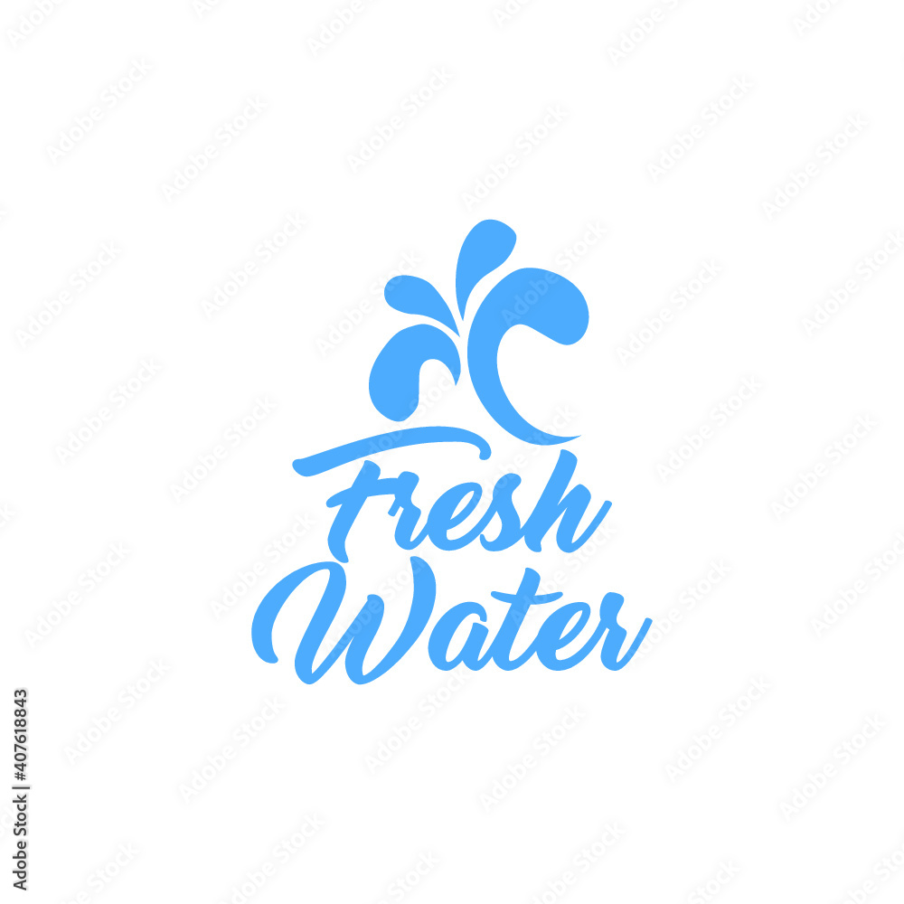 Obraz premium Pure water abstract sign. Water drop symbol. Branding Identity Corporate logo design template Isolated on a white background 
