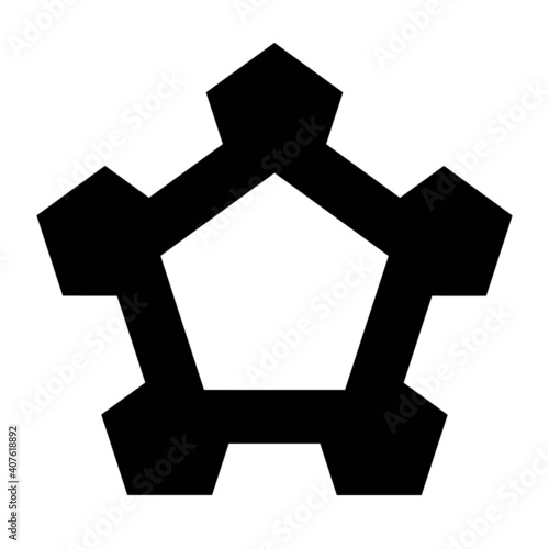 Fortress icon top view vector black silhouette illustration isolated on white 
