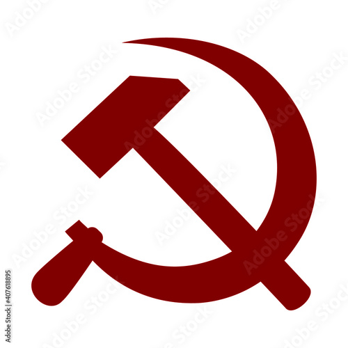 Hammer and sickle high quality vector illustration - Communism red symbol isolated on white background  