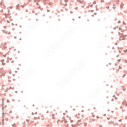 Pink heart love confettis. Valentine's day frame m © Begin Again