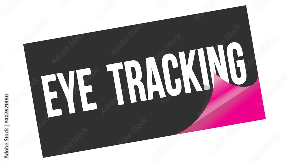 EYE TRACKING text on black pink sticker stamp. EYE TRACKING text on black pink sticker stamp.