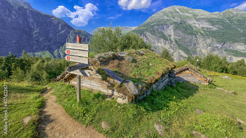 Alm Homlongsætra am Geirangerfjord Norwegen