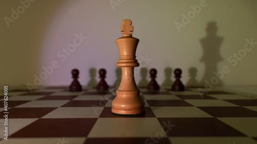 Chess piece in the middle of the chess board