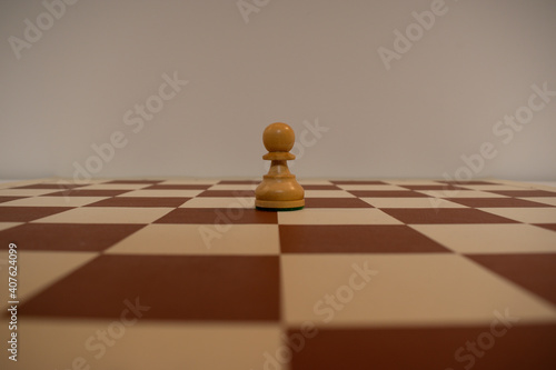 Chess piece in the middle of the chess board