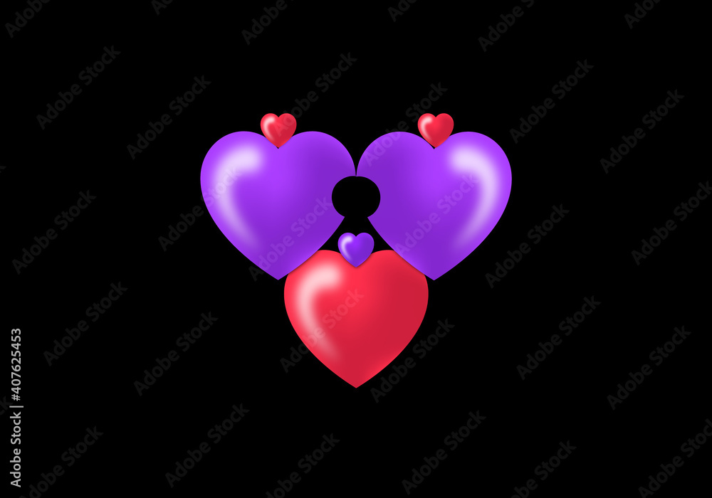 Happy valentines day, Heart Logo sign symbol vector template