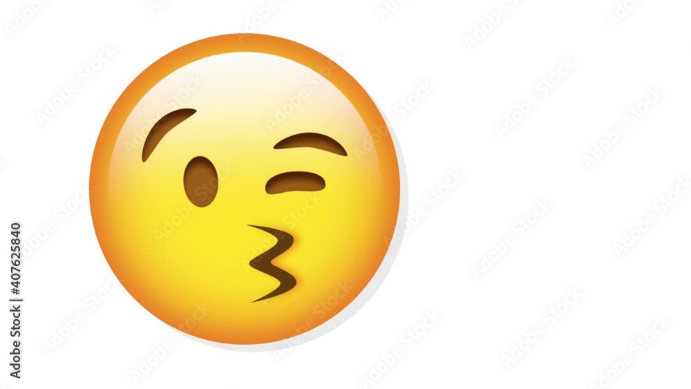 Blowing Kiss Face emoji icon isolated on white background for social media app and logo Blowing Kiss Face emoji icon isolated on white background for social media app and logo