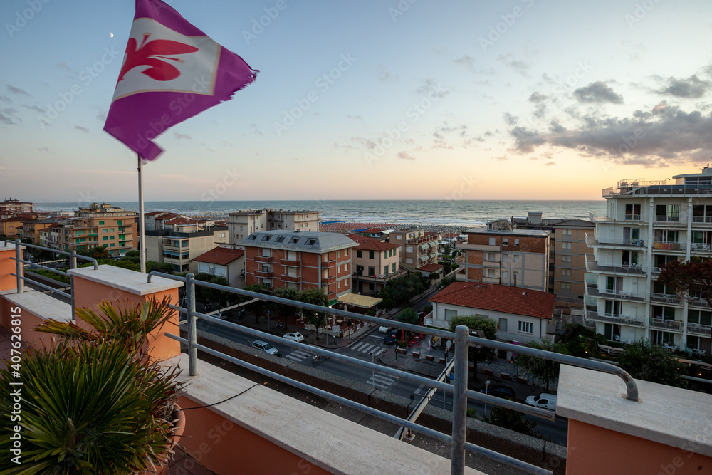 Aerial view of Lido di Camaiore. Italy